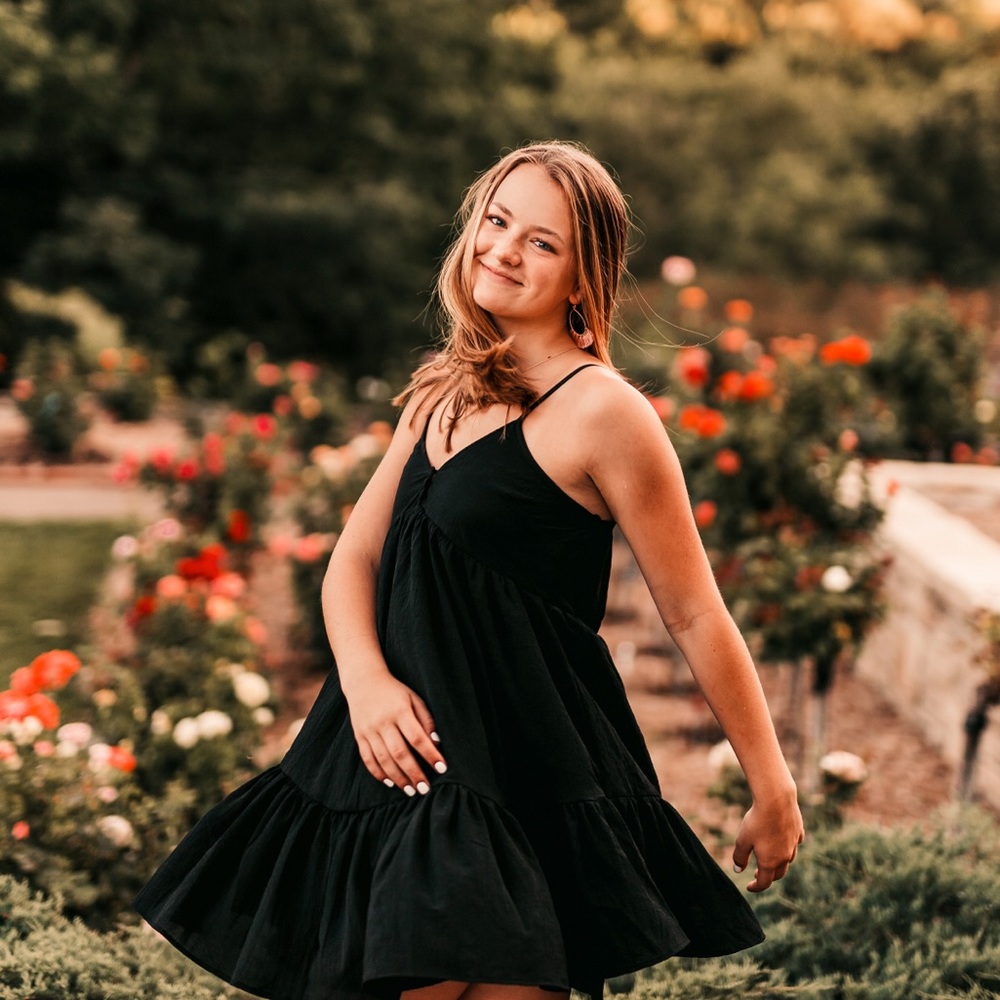 Urban Outfitters Flowy Tiered Black Dress